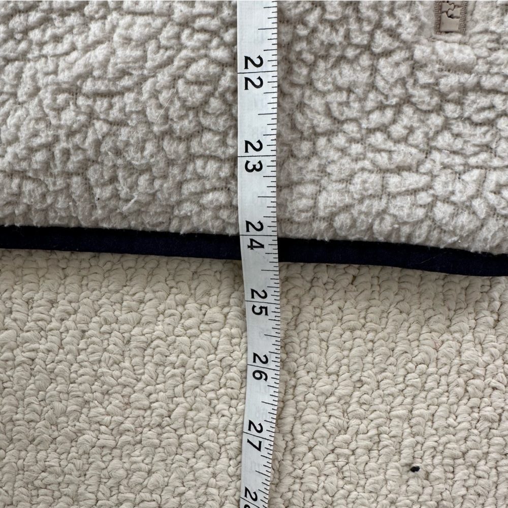 Patagonia Cream Sherpa Fleece Pullover with Navy Trim - Picture 7 of 7